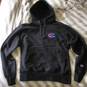 MEN'S CHAMPION REVERSE WEAVE BIG C PATCH HOODIE